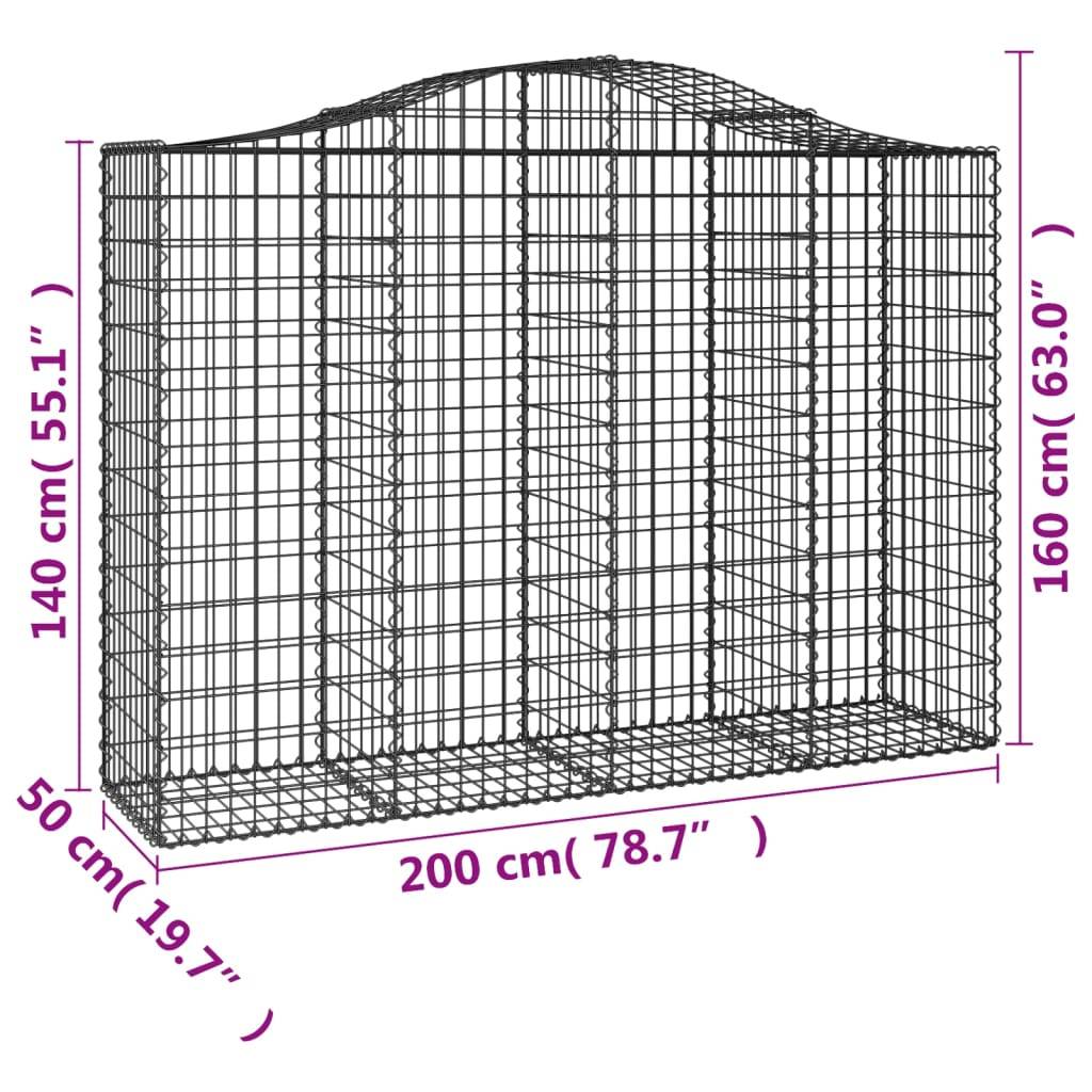 Vidaxl - Paniers à gabions arqués 12 pcs 200x50x140/160 cm Fer galvanisé vidaXL 3145692 - Image 3