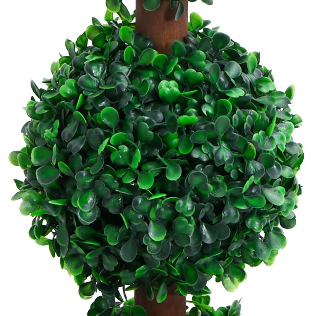Plante de buis artificiel polyéthylène et bois vert 17.5 x 17.5 x 90 cm - PANGIVO - Image 2