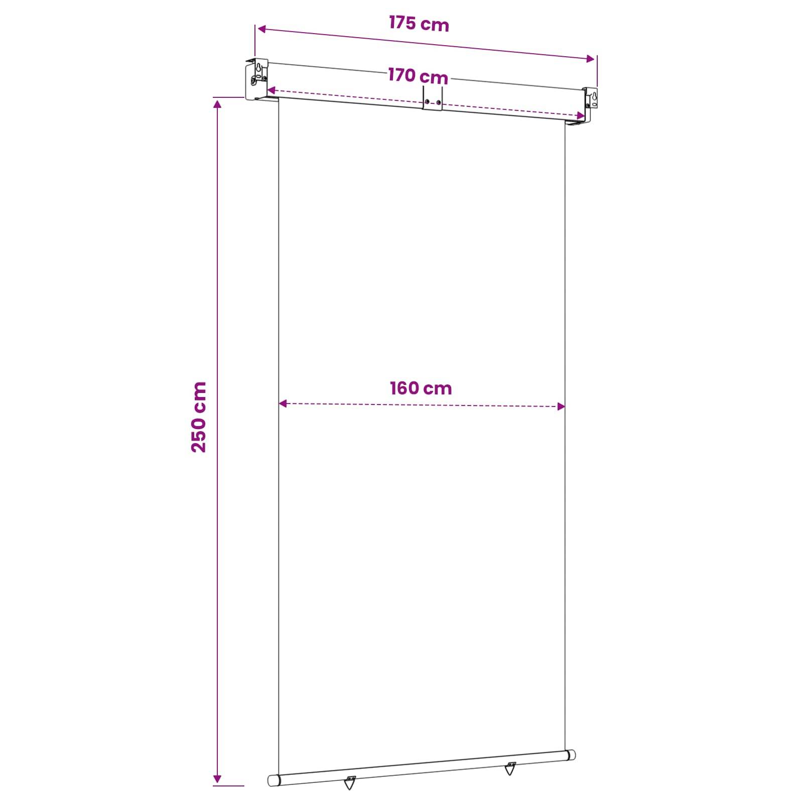 Store latéral de balcon polyester acier 250 x 170 cm - PANGIVO - Image 6