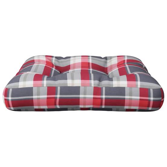 Coussin d'Assise Carré pour Palette Tissu Déperlant Motif Carreaux Écossais Rouge 58x58cm – ComfortXL Outdoor Living - Image 5