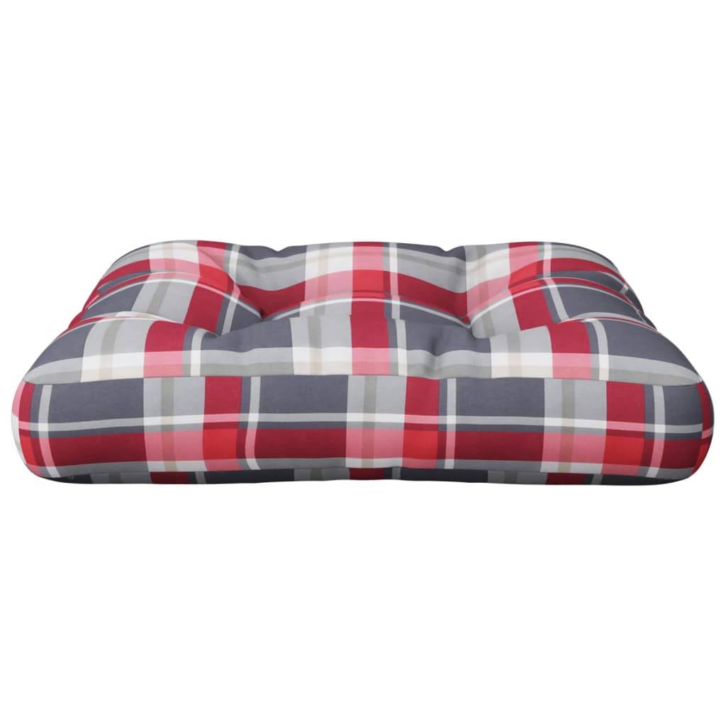 Coussin d'Assise Carré pour Palette Tissu Déperlant Motif Carreaux Écossais Rouge 58x58cm – ComfortXL Outdoor Living - Image 5