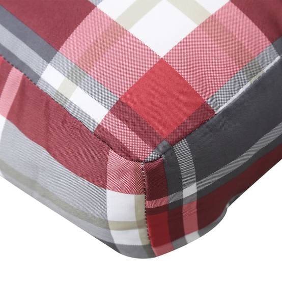 Coussin d'Assise Carré pour Palette Tissu Déperlant Motif Carreaux Écossais Rouge 58x58cm – ComfortXL Outdoor Living - Image 8