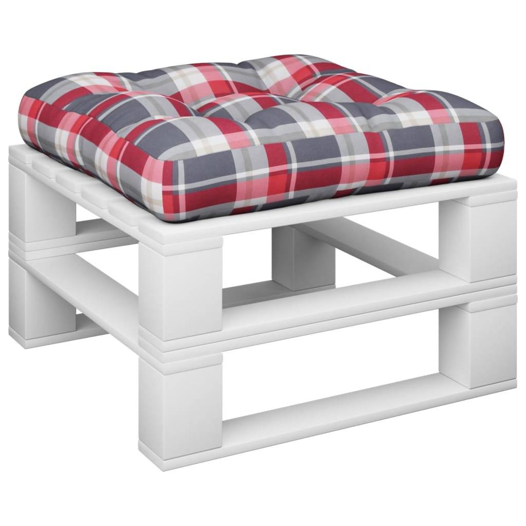 Coussin d'Assise Carré pour Palette Tissu Déperlant Motif Carreaux Écossais Rouge 58x58cm – ComfortXL Outdoor Living - Image 3
