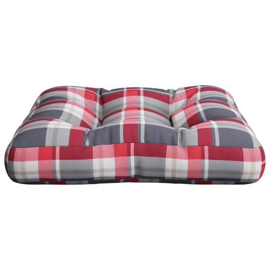 Coussin d'Assise Carré pour Palette Tissu Déperlant Motif Carreaux Écossais Rouge 58x58cm – ComfortXL Outdoor Living - Image 4