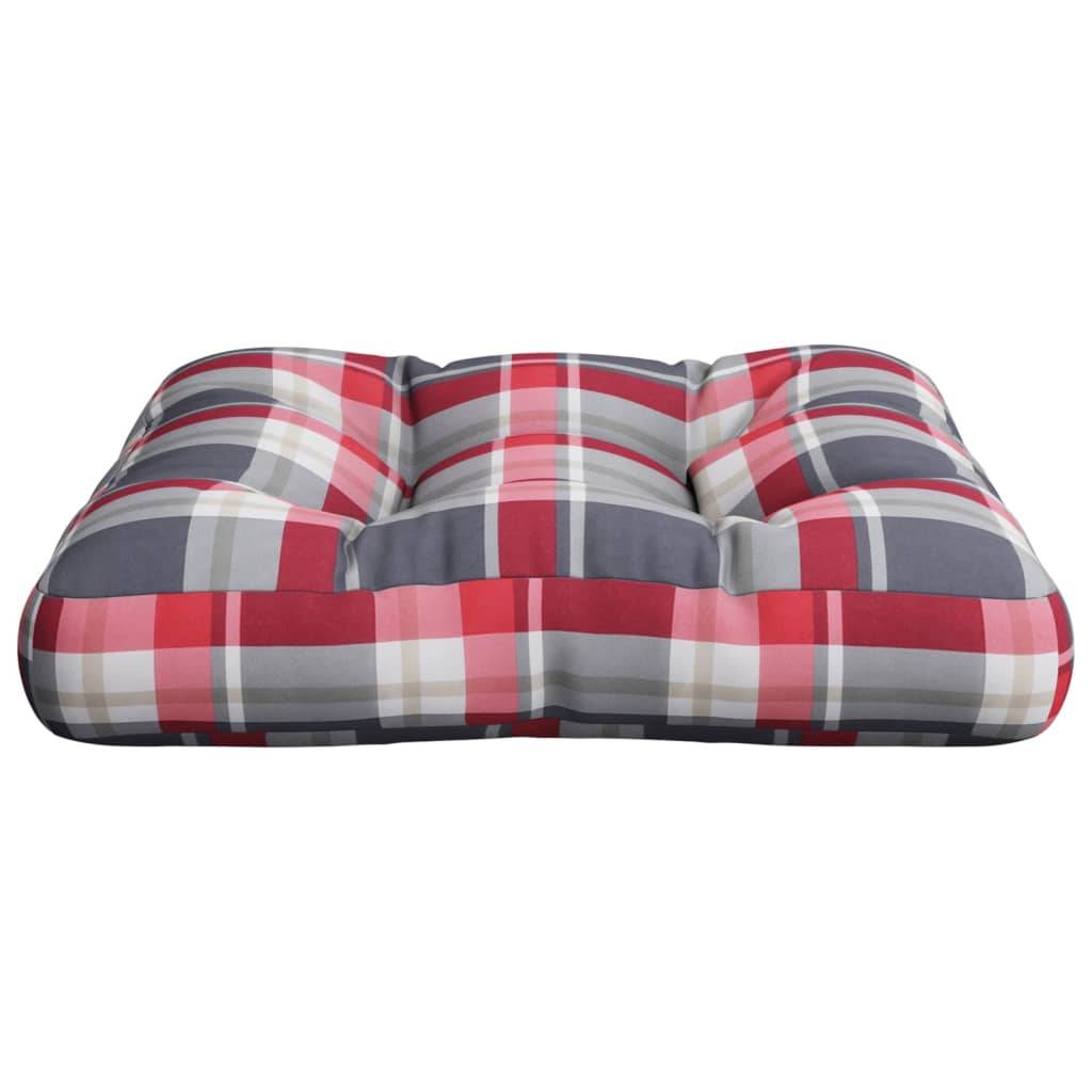 Coussin d'Assise Carré pour Palette Tissu Déperlant Motif Carreaux Écossais Rouge 58x58cm – ComfortXL Outdoor Living - Image 4