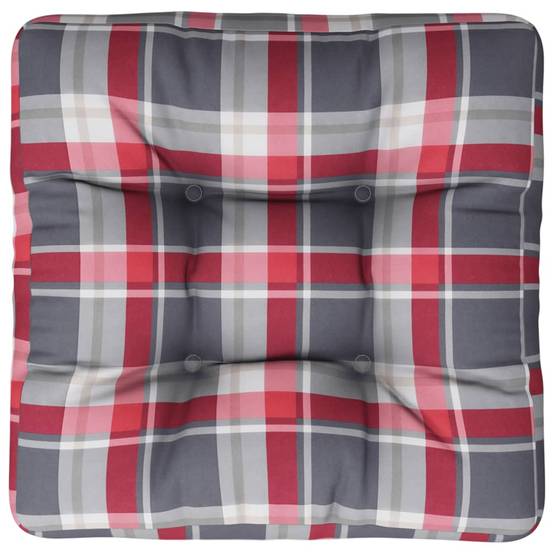 Coussin d'Assise Carré pour Palette Tissu Déperlant Motif Carreaux Écossais Rouge 58x58cm – ComfortXL Outdoor Living - Image 6