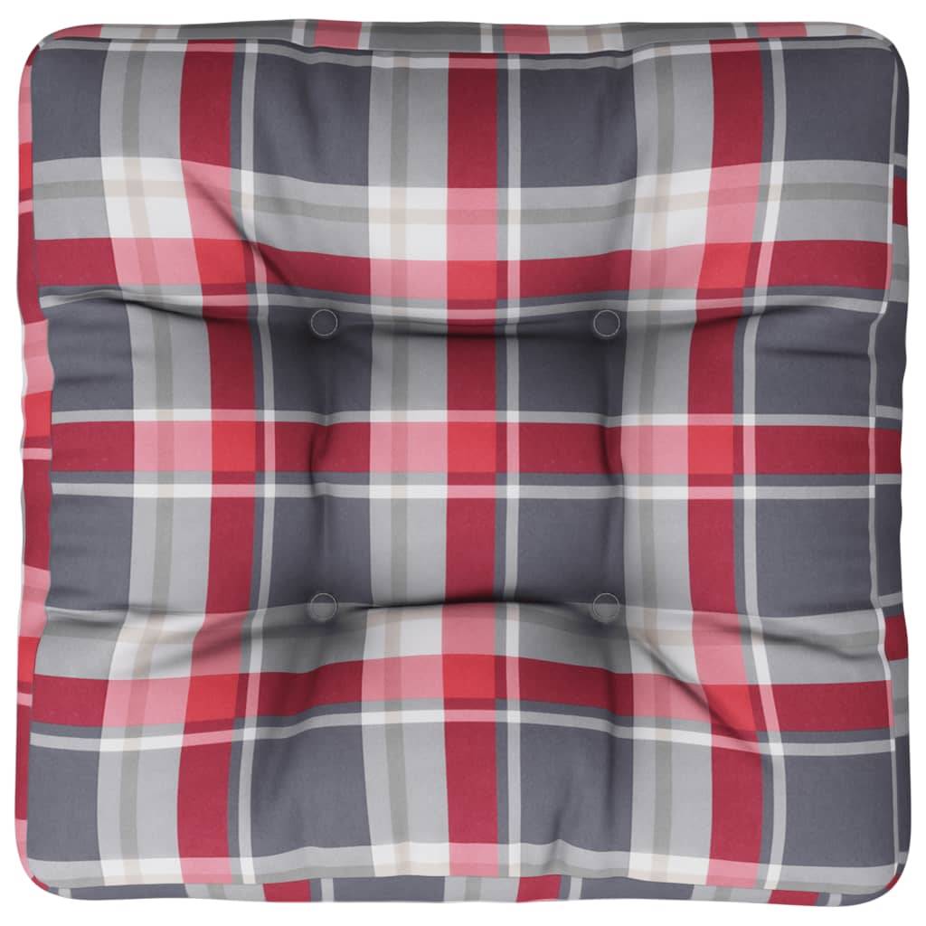 Coussin d'Assise Carré pour Palette Tissu Déperlant Motif Carreaux Écossais Rouge 58x58cm – ComfortXL Outdoor Living - Image 6