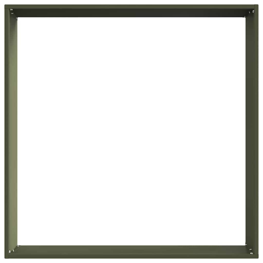 ComfortXL - Bordure carrée acier création massifs extérieurs jardin 60x60cm vert olive 6pcs - ComfortXL Outdoor Living - Image 7
