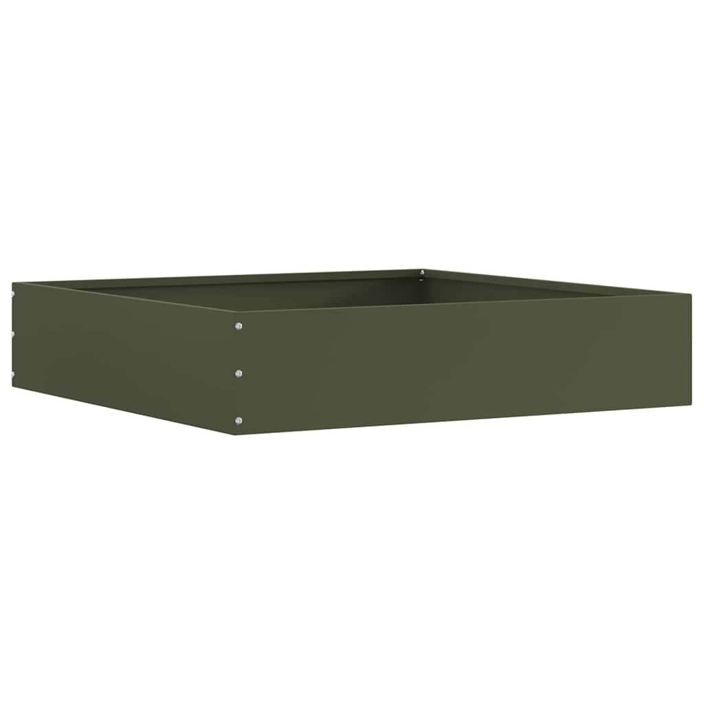 ComfortXL - Bordure carrée acier création massifs extérieurs jardin 60x60cm vert olive 6pcs - ComfortXL Outdoor Living - Image 5