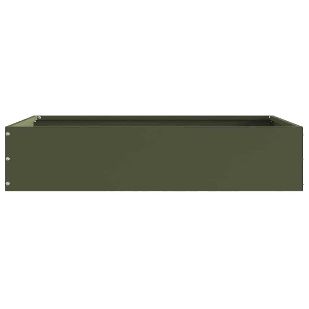 ComfortXL - Bordure carrée acier création massifs extérieurs jardin 60x60cm vert olive 6pcs - ComfortXL Outdoor Living - Image 6
