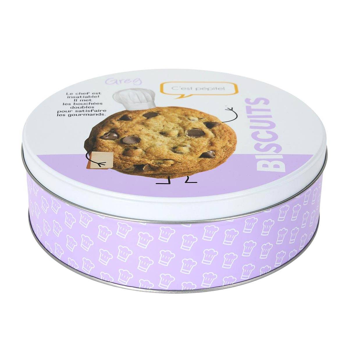 Cook Concept - Boîte à Biscuits en Métal "Ludique" 22cm Violet