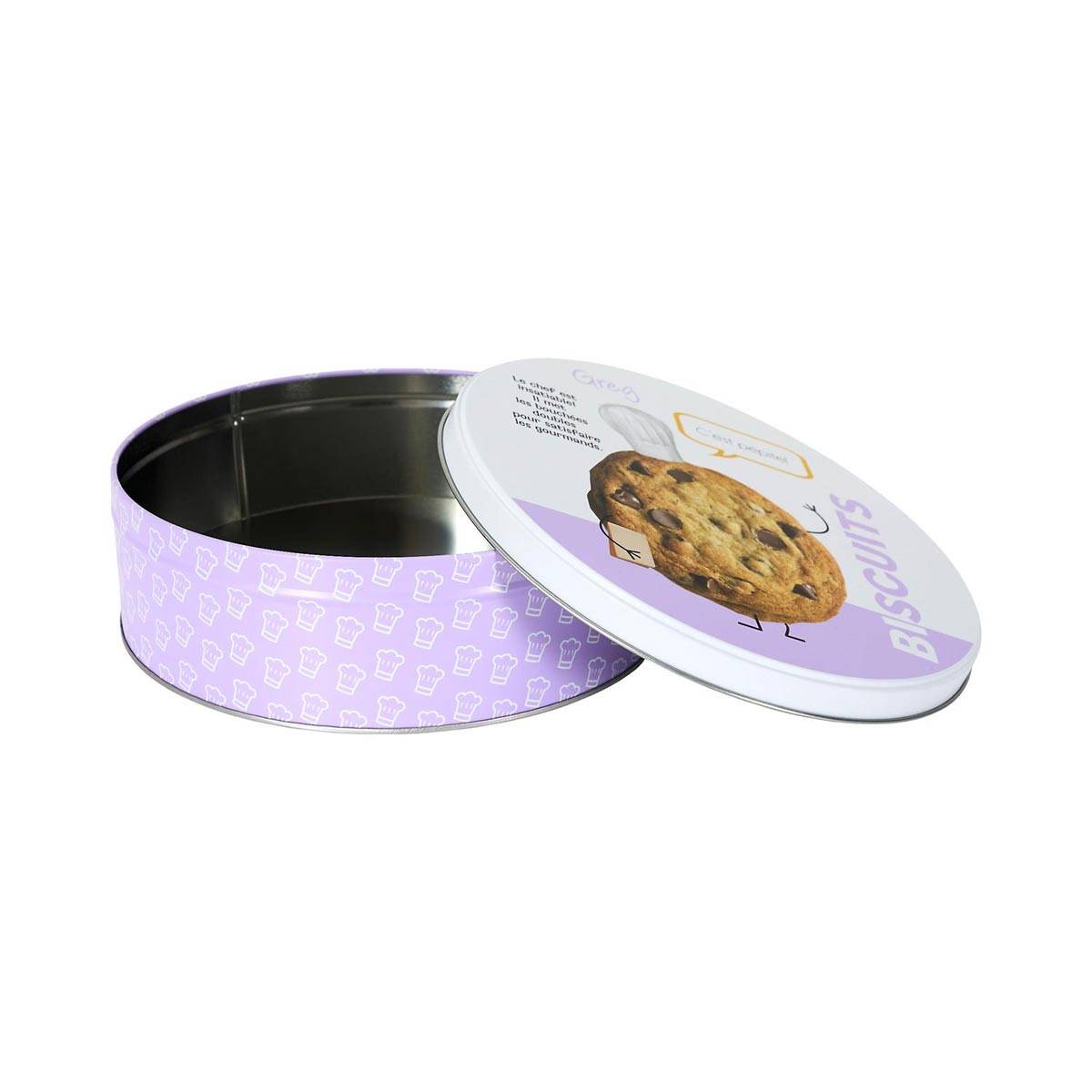 Cook Concept - Boîte à Biscuits en Métal "Ludique" 22cm Violet - Image 3
