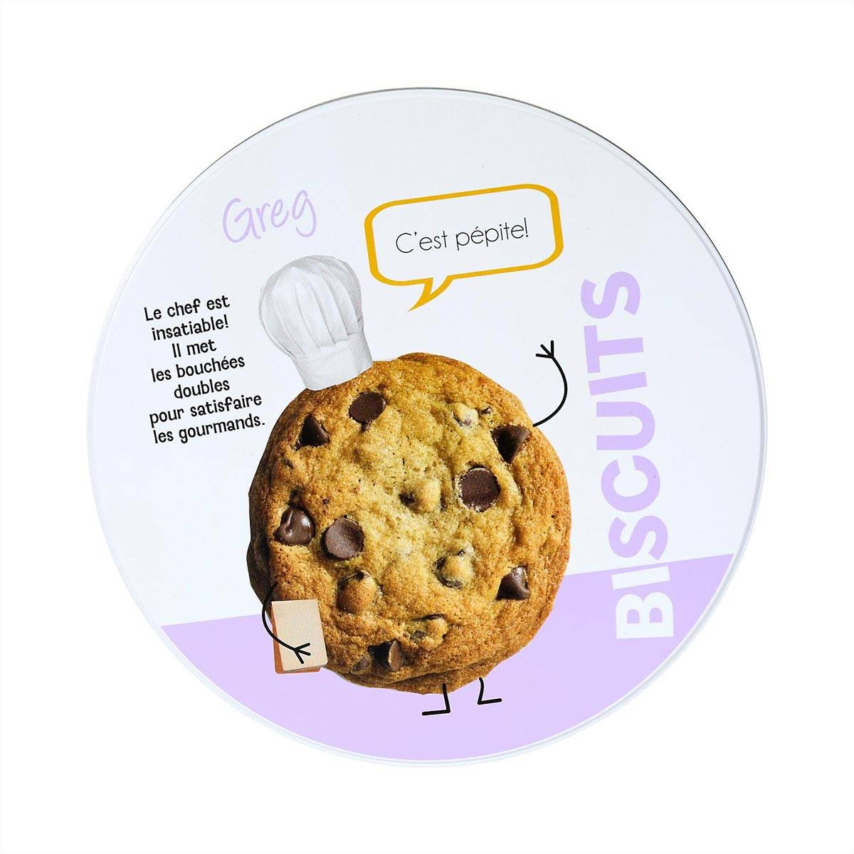 Cook Concept - Boîte à Biscuits en Métal "Ludique" 22cm Violet - Image 2
