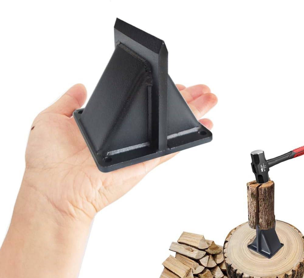 Fendeur de bois - Petit coin de fendage - Convient pour le camping, les barbecues et les pique-niques (noir)-Lytech - Image 5