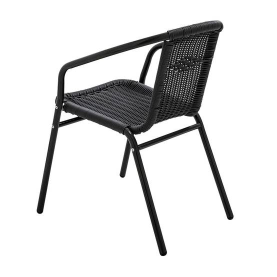 Oviala - Lot de 4 fauteuils de jardin aluminium et résine noir Saint Germain - Oviala - Image 3