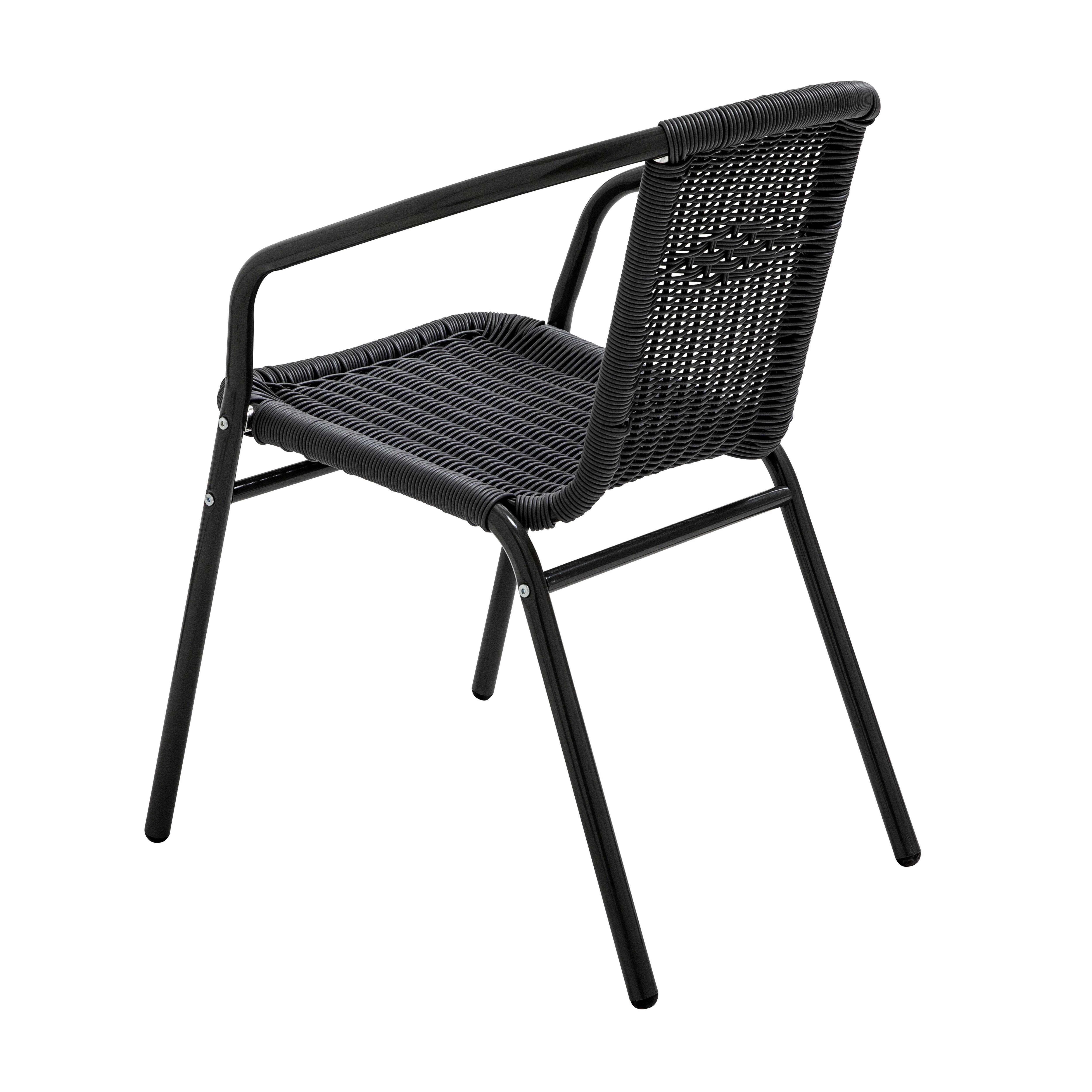 Oviala - Lot de 4 fauteuils de jardin aluminium et résine noir Saint Germain - Oviala - Image 3