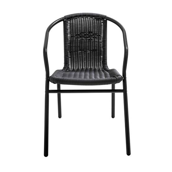 Oviala - Lot de 4 fauteuils de jardin aluminium et résine noir Saint Germain - Oviala - Image 2