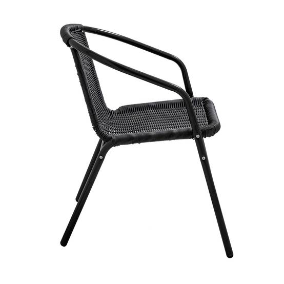 Oviala - Lot de 4 fauteuils de jardin aluminium et résine noir Saint Germain - Oviala - Image 5