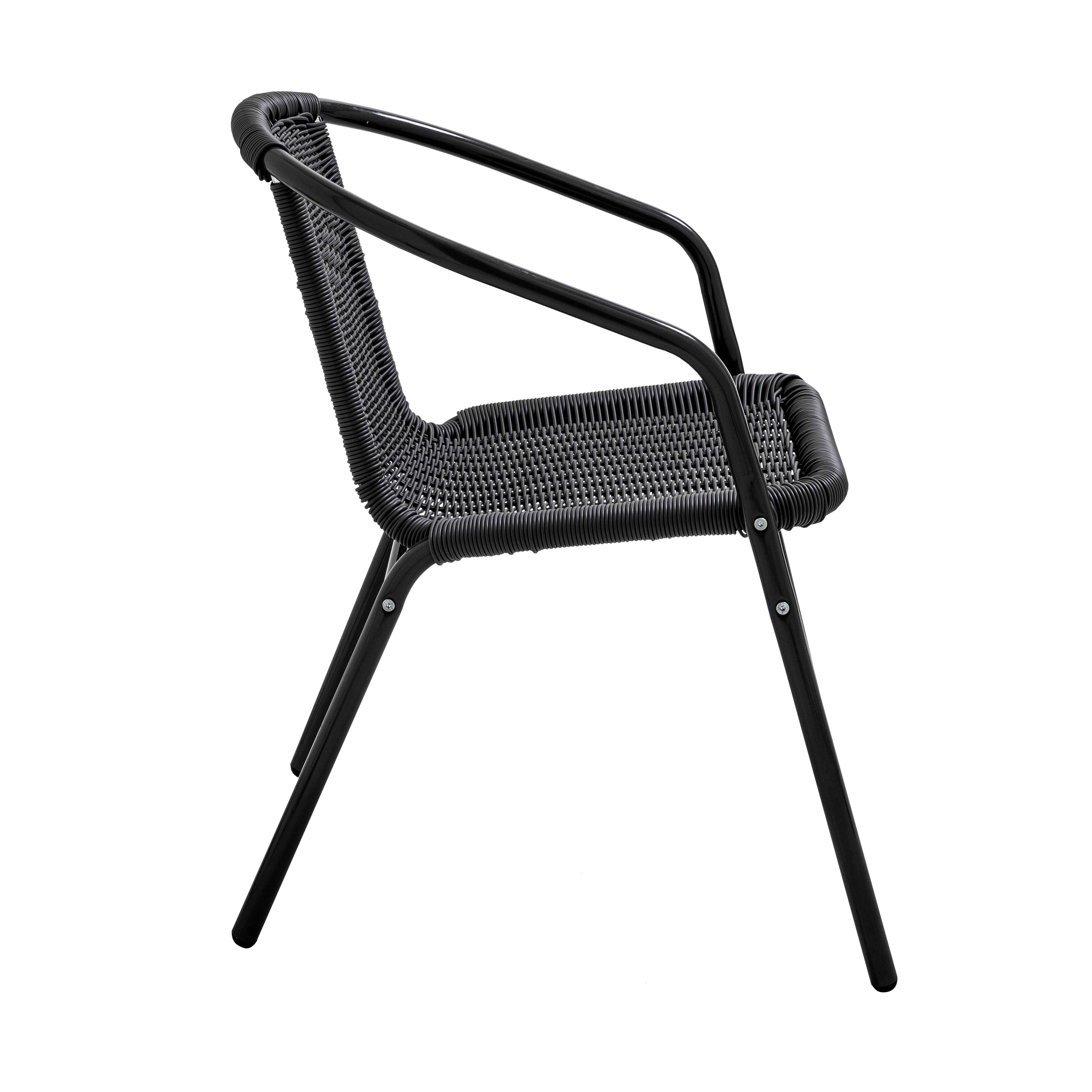 Oviala - Lot de 4 fauteuils de jardin aluminium et résine noir Saint Germain - Oviala - Image 5