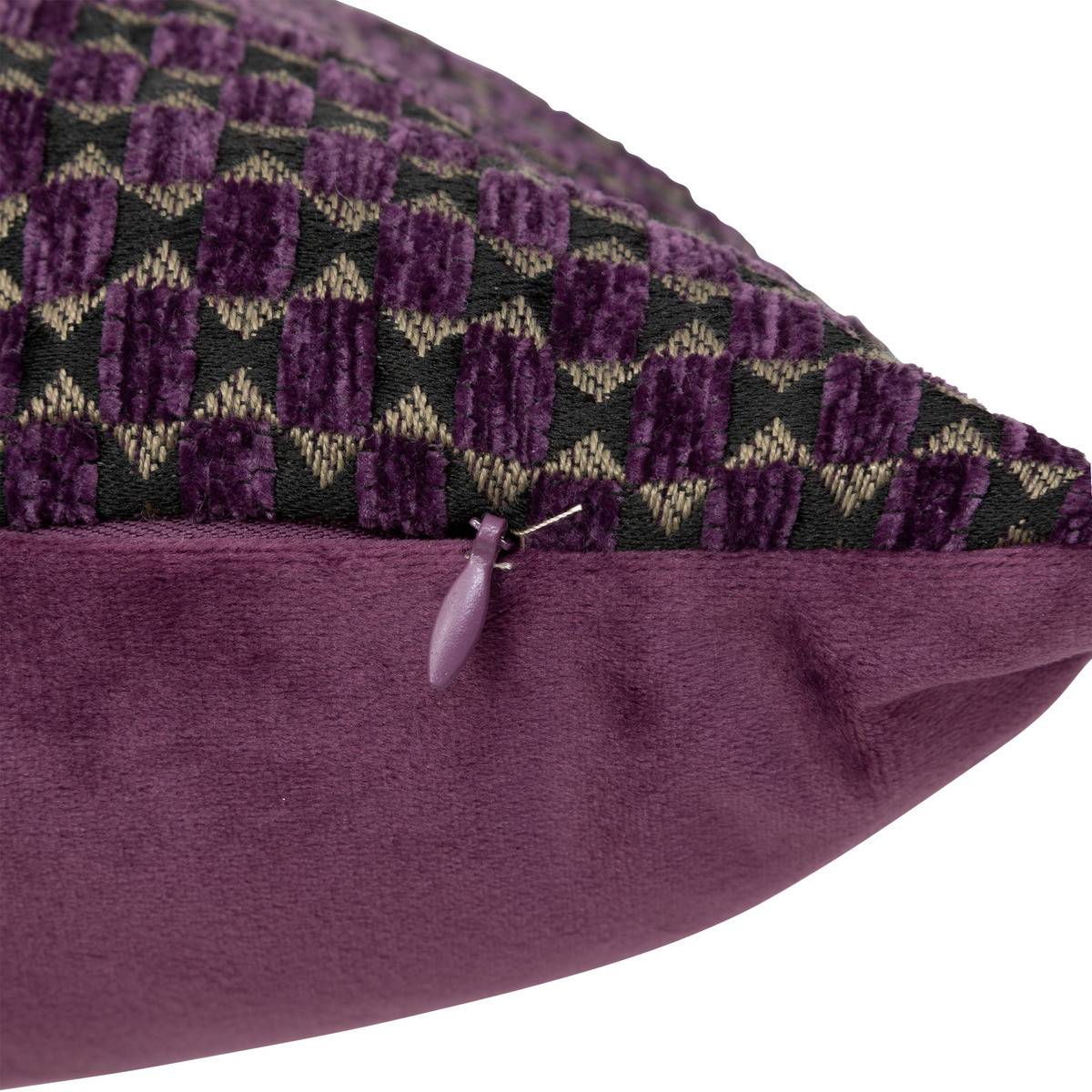 Atmosphera - Coussin décoratif jacquard chenille Violet 30 x 50 cm - Image 3