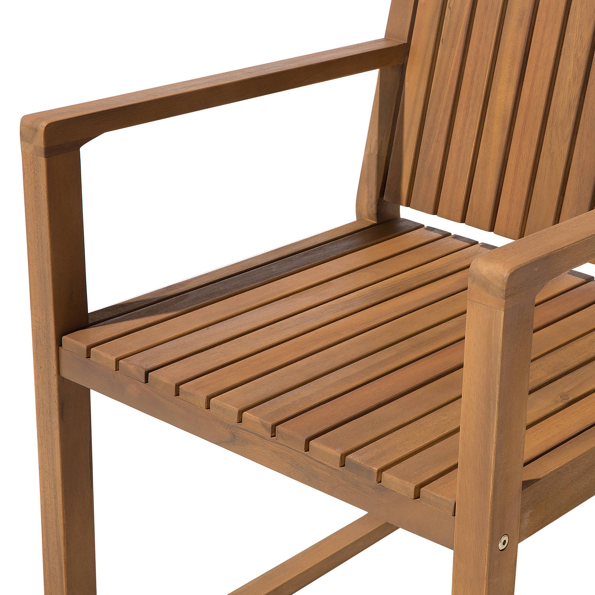 Beliani - Ensemble de Jardin Table 180 x 90 cm et de 8 Chaises en Bois d'Accacia avec Coussins d'Assise à Rayures Bleu Foncé Beliani - Image 7