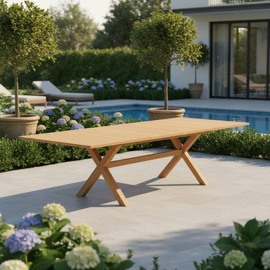 Teck'Attitude - Table extensible teck massif 12 places Linarte XL - TECK'Attitude - Image 2