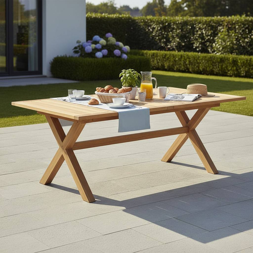 Teck'Attitude - Table extensible teck massif 12 places Linarte XL - TECK'Attitude - Image 5