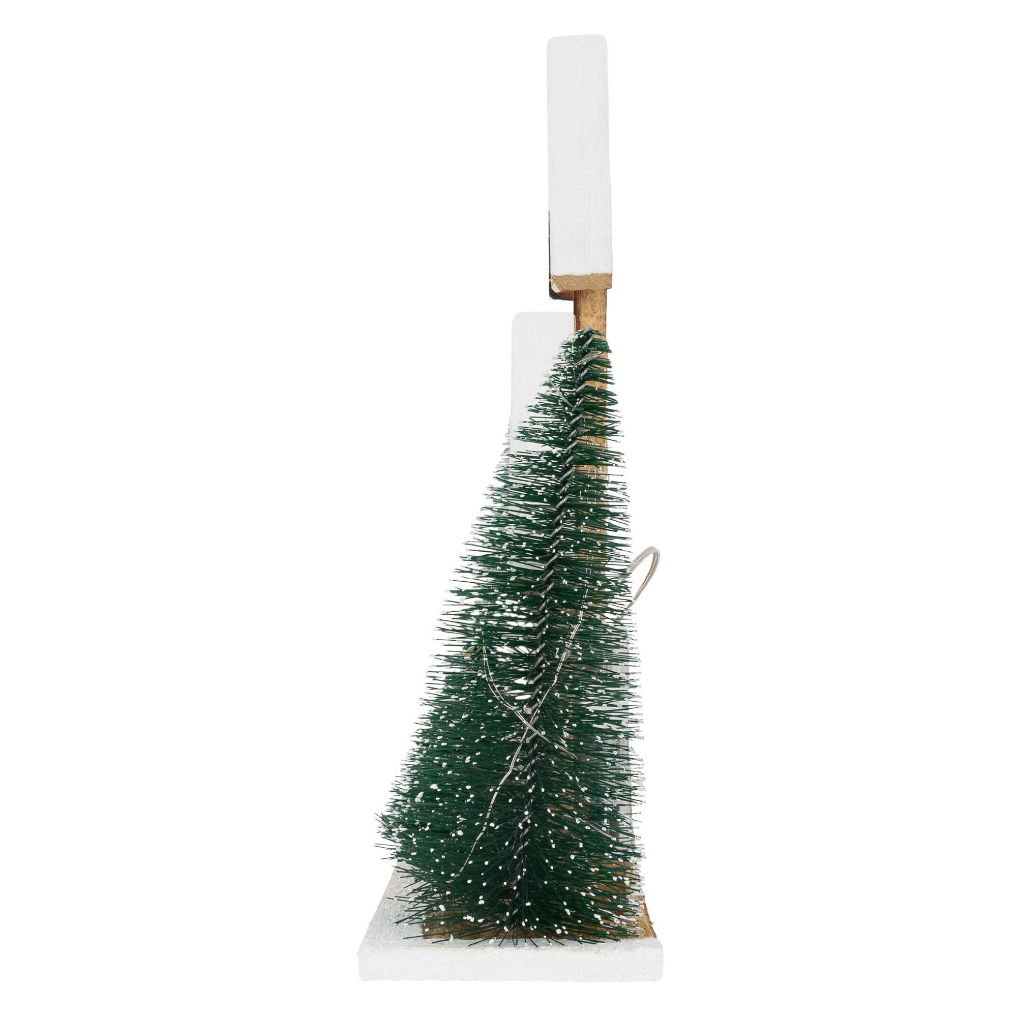 Ecd-Germany - Maison de Noël LED décoration d'hiver en bois lumière blanc chaud sans piles - Image 3