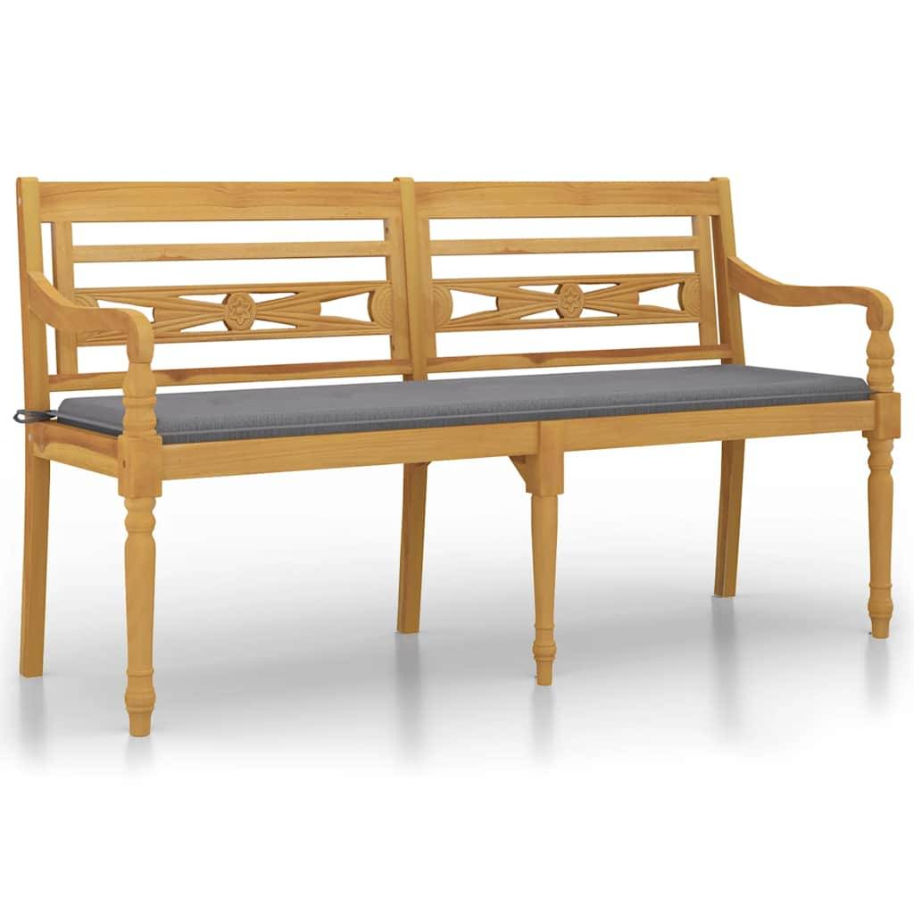 PANGIVO - Banc de jardin bois de teck naturel et gris 150 x 51.5 x 84 cm - PANGIVO - Image 2