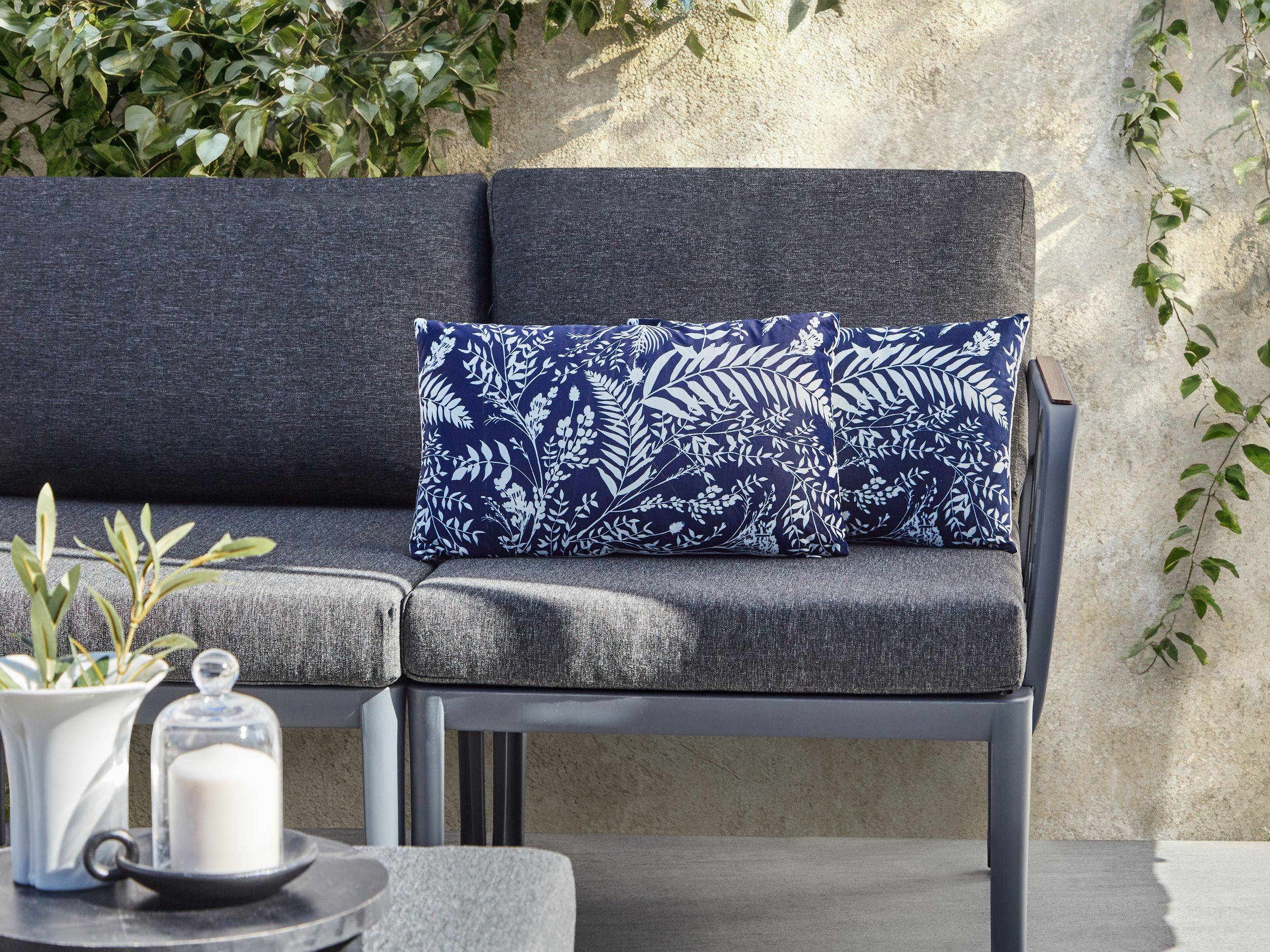 Beliani - Coussin d'extérieur Polyester Bleu GLIMMER - 30x50x12- Beliani - Image 1