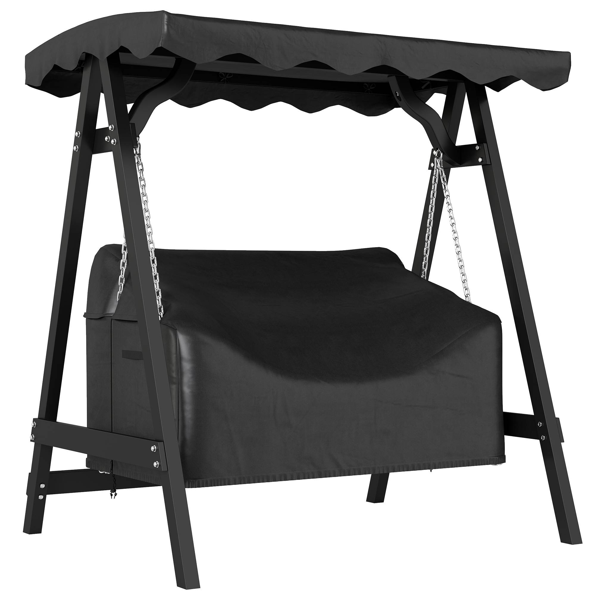 Housse balancelle jardin 2 places imperméable coupe-vent anti-UV tissu Oxford 420D - Image 1