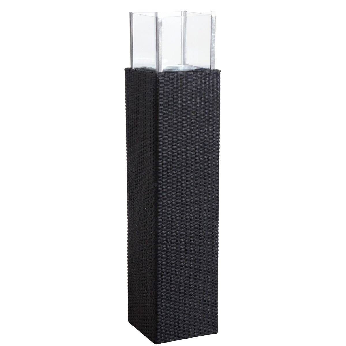 Aubry Gaspard - Photophore en résine noir et verre noir Hauteur 139 cm - Image 1