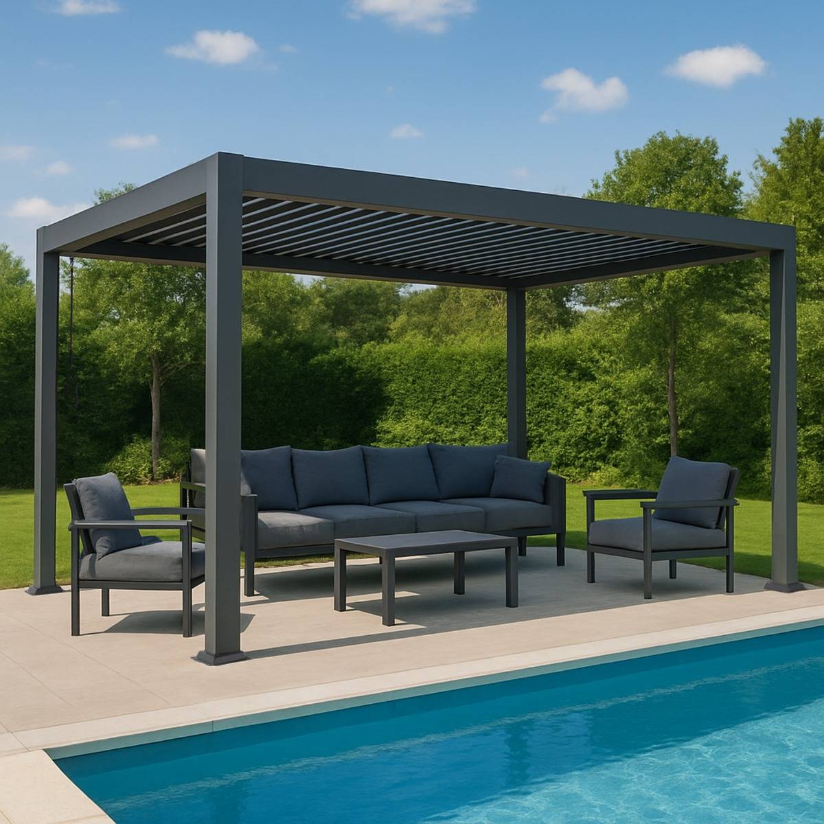 Pergola bioclimatique 3X4 m Isis - Gecko Jardin - Image 1
