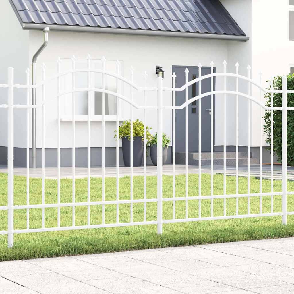 Maison Chic - Clôture de jardin - Panneau de clôture - Palissade Blanc 165 cm Acier peint par poudre g467 - Image 2