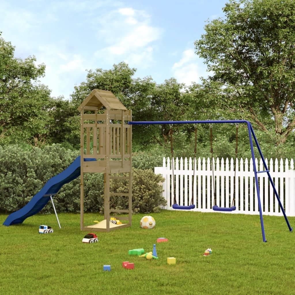 Aire de jeux d'extérieur - Jeu Plein air enfant bois de pin imprégné-JU1466 - Image 2