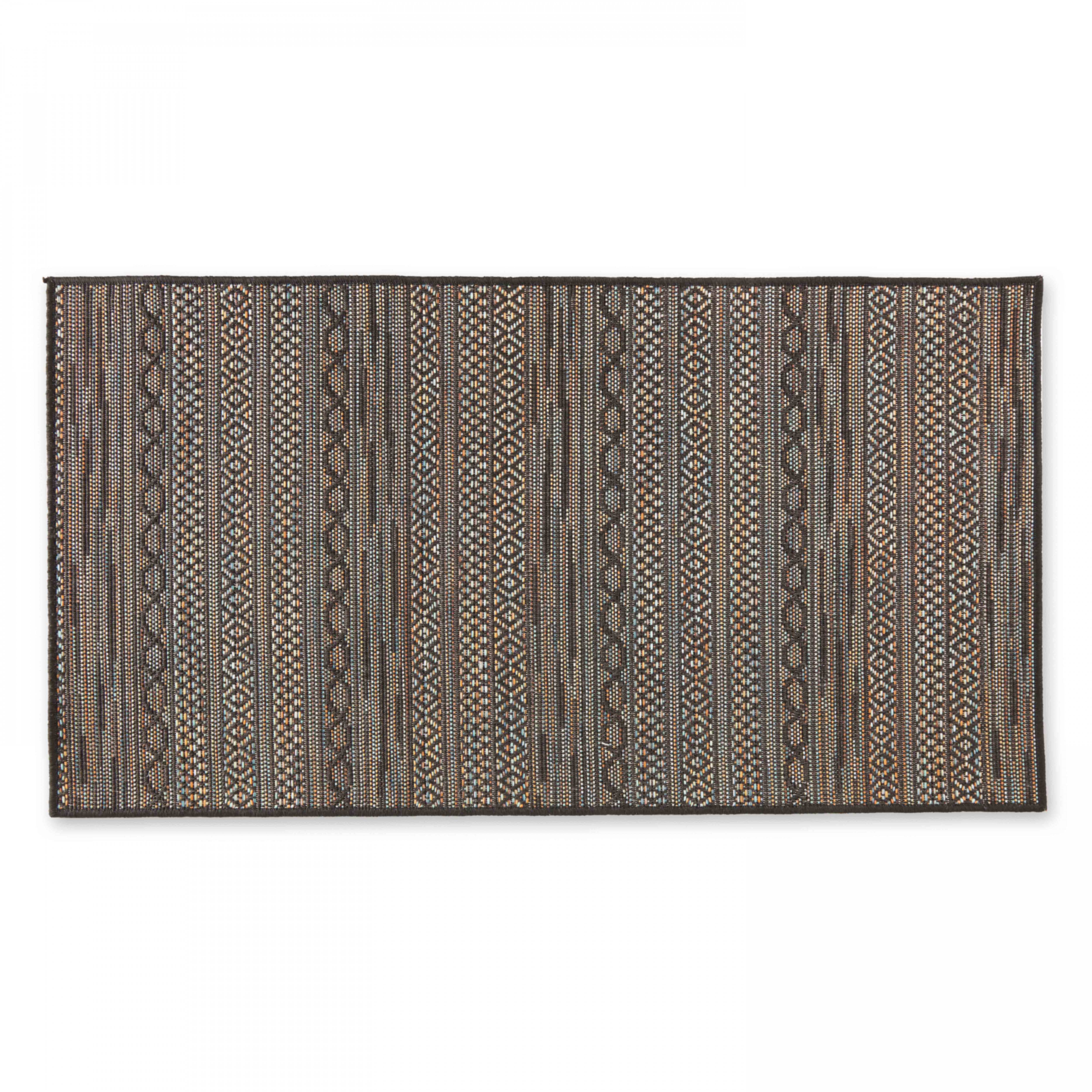 Oviala - Tapis rectangulaire en polypropylène 80x150 cm noir Urda - Oviala - Image 1