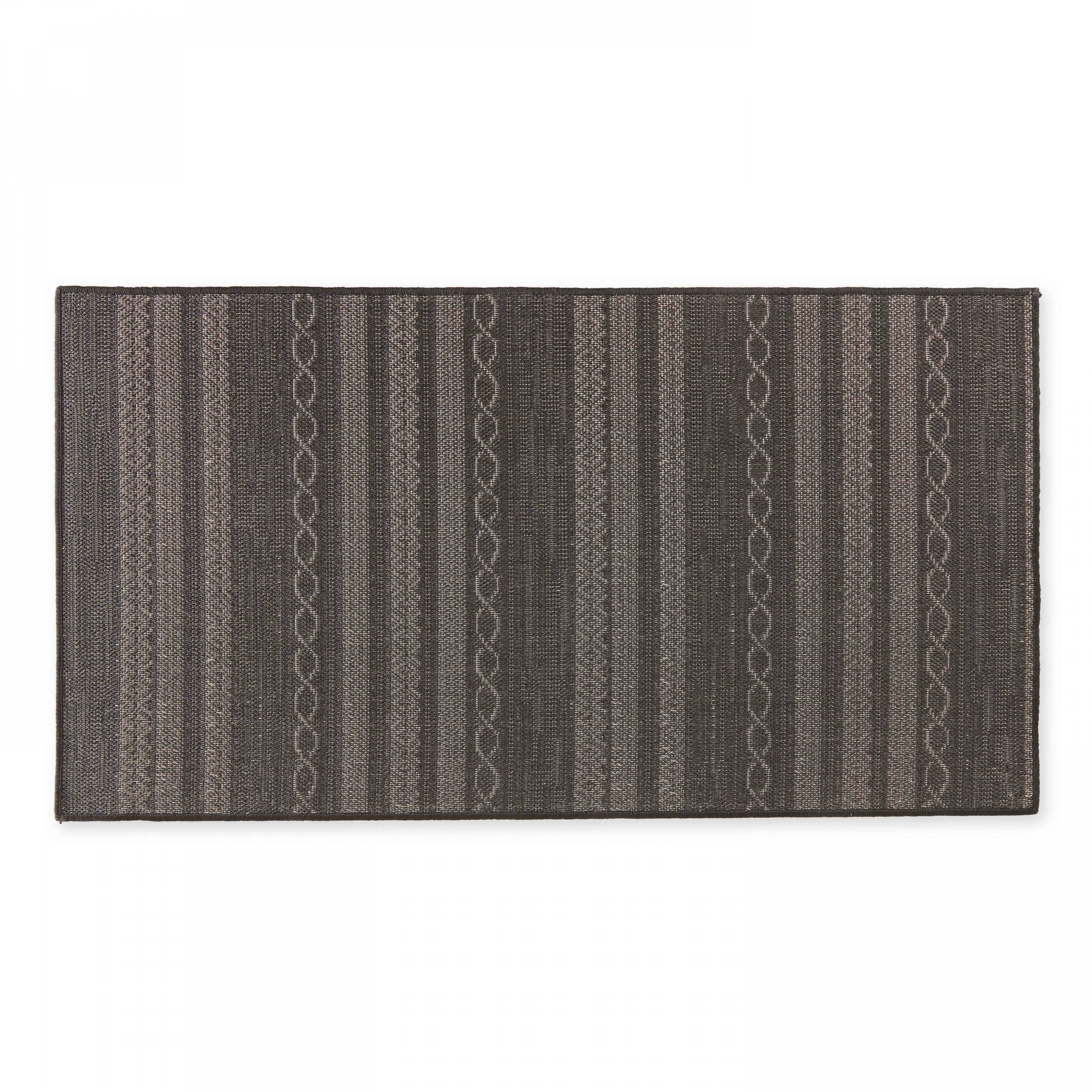 Oviala - Tapis rectangulaire en polypropylène 80x150 cm noir Urda - Oviala - Image 2