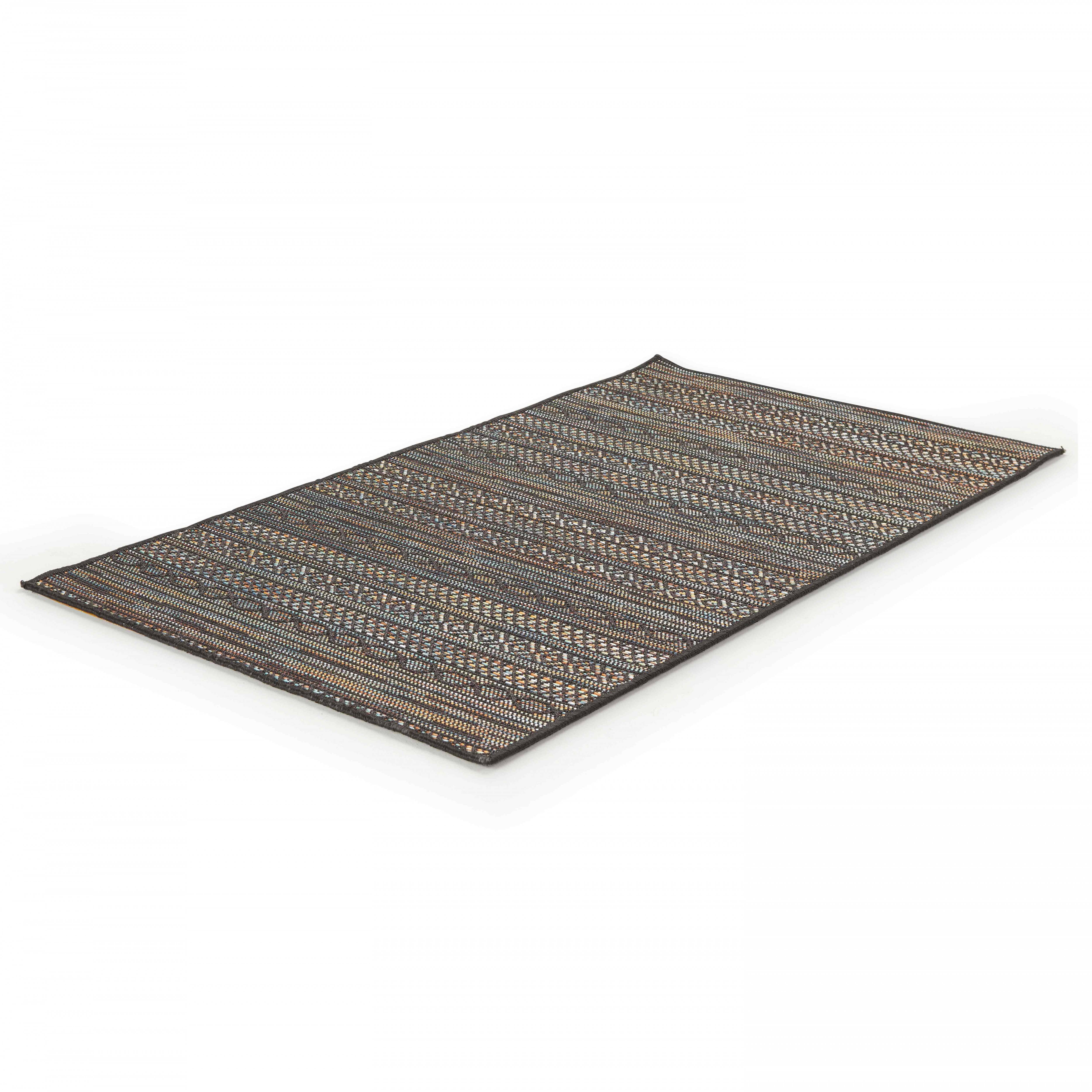 Oviala - Tapis rectangulaire en polypropylène 80x150 cm noir Urda - Oviala - Image 3