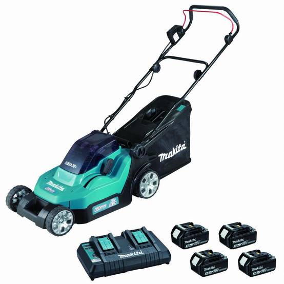Makita - Tondeuse 36V 2 x 18V Li-Ion 3Ah MAKITA 4 batt.+ chargeur - DLM382PF4