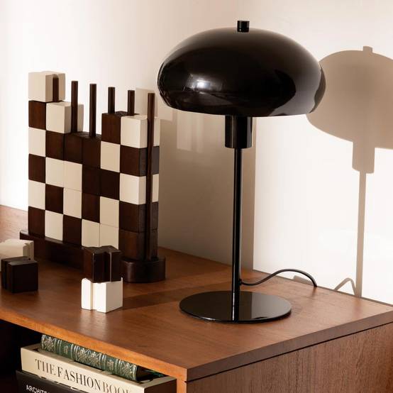 Lampe à Poser Champignon "Savio" 38cm Noir - Image 5