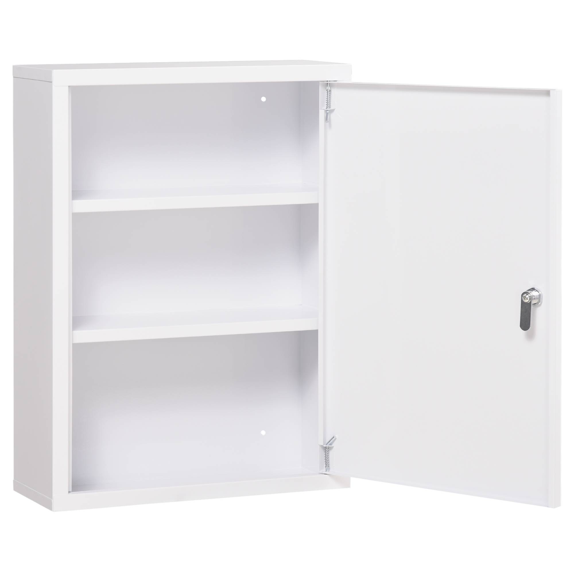 Sans Marque - Armoire pharmacie 3 compartiments porte verrouillable structure robuste acier blanche 40x15x53,5 cm - Image 2