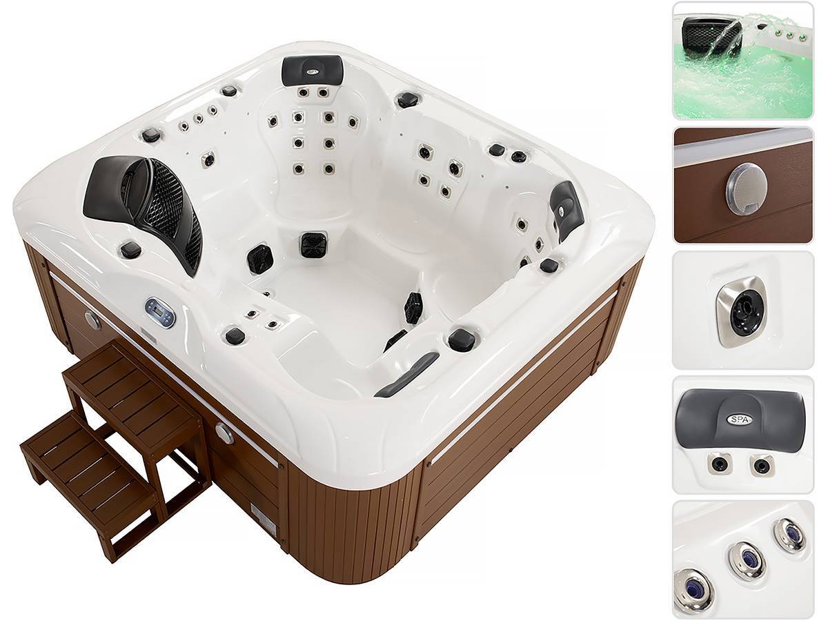 Habitat Et Jardin - Spa Led "bora-bora" - 6 Places - Cuve Blanche - Système Balboa -  Enceintes Bluetooth Intégrées -habitat Et Jardin - Image 3