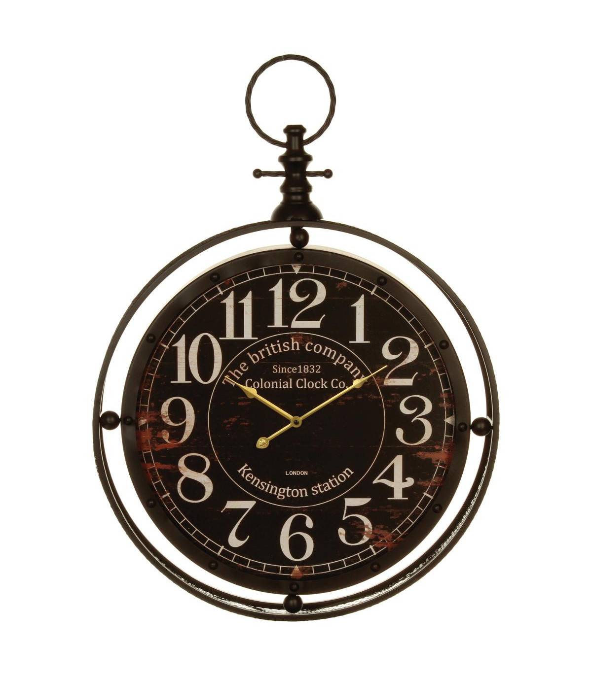 Pendule murale en métal forme gousset D 60 cm - Image 1