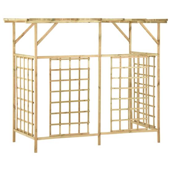 Pergola - Tonnelle de jardin pour poubelles triples Bois de pin imprégné il197 - Image 5