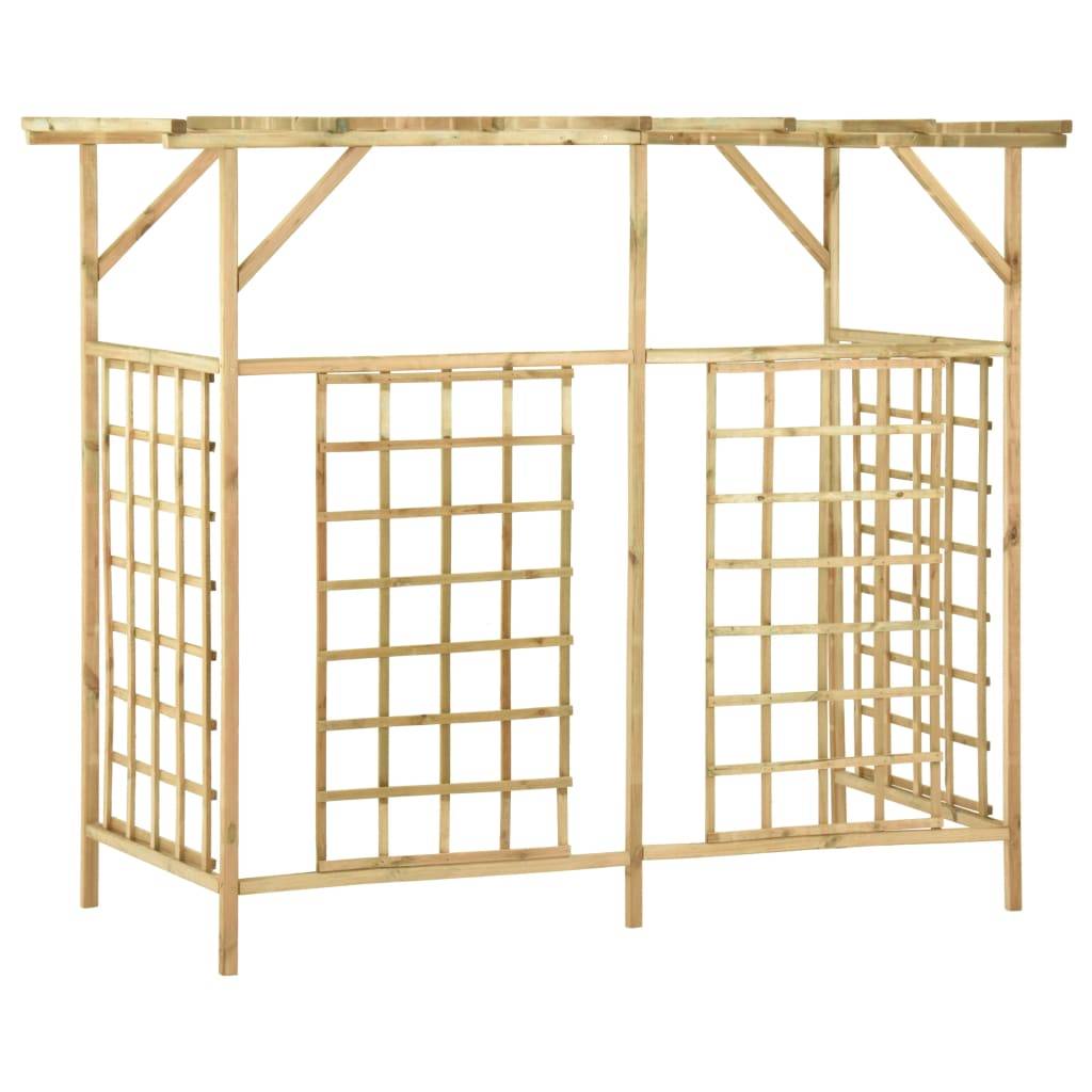Pergola - Tonnelle de jardin pour poubelles triples Bois de pin imprégné il197 - Image 5