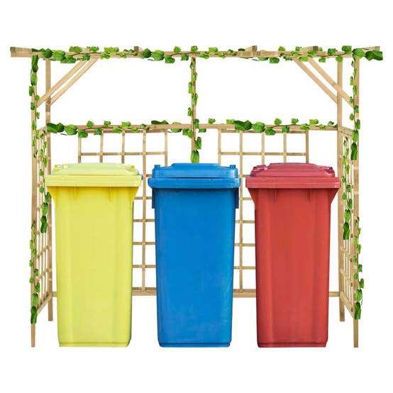 Pergola - Tonnelle de jardin pour poubelles triples Bois de pin imprégné il197 - Image 2