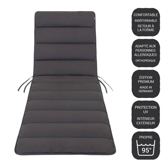 Coussin de Transat FlAIR - gris - 200x60cm - Image 1