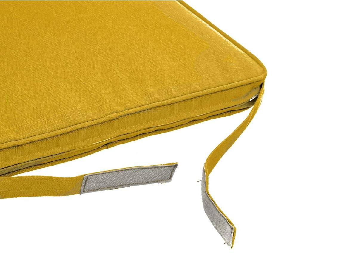 Hesperide - Galette de chaise à scratch "Korai" jaune moutarde 40x40x4cm en polyester Hespéride - Image 5