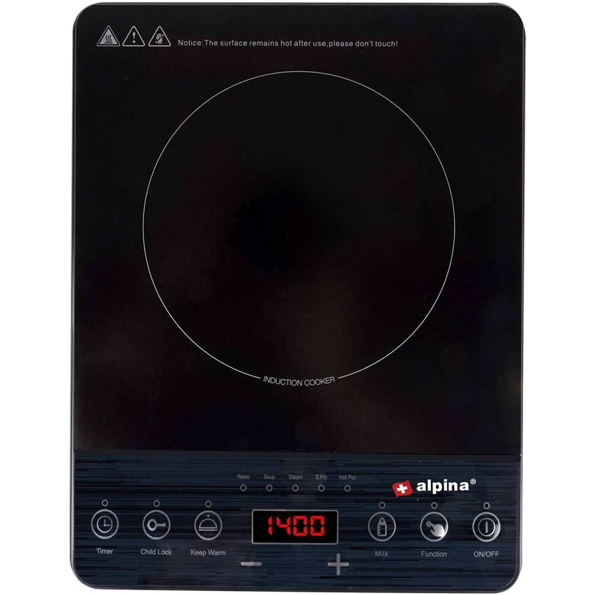 Alpina - Plaque à Induction 2000W 1 feu Noire Alpina Thermostat réglable - Image 3
