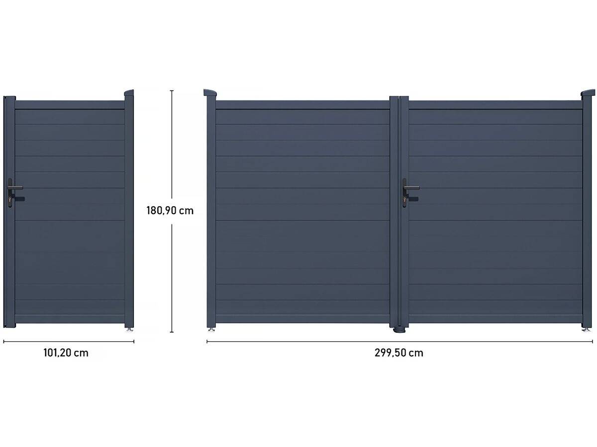 Pack Portail + Portillon "marc" - Gris -habitat Et Jardin - Image 3